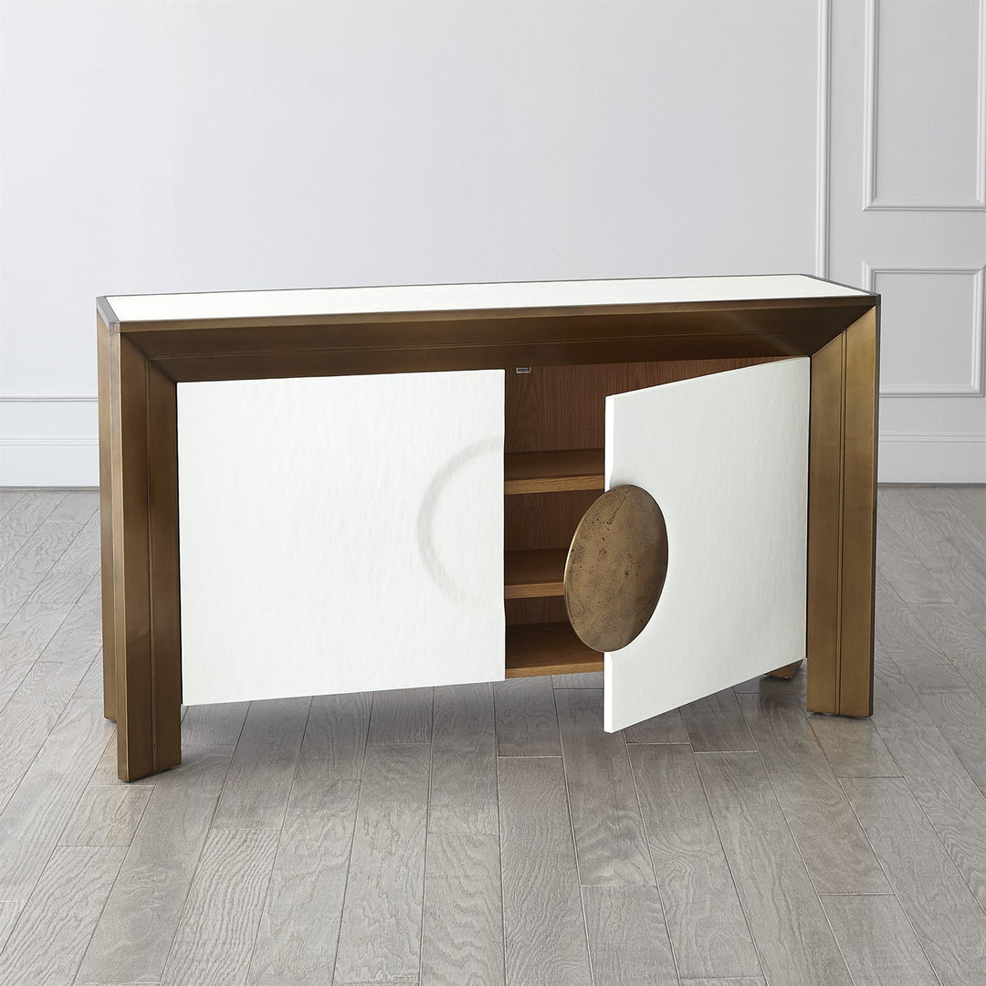 Framed Console - White Brass