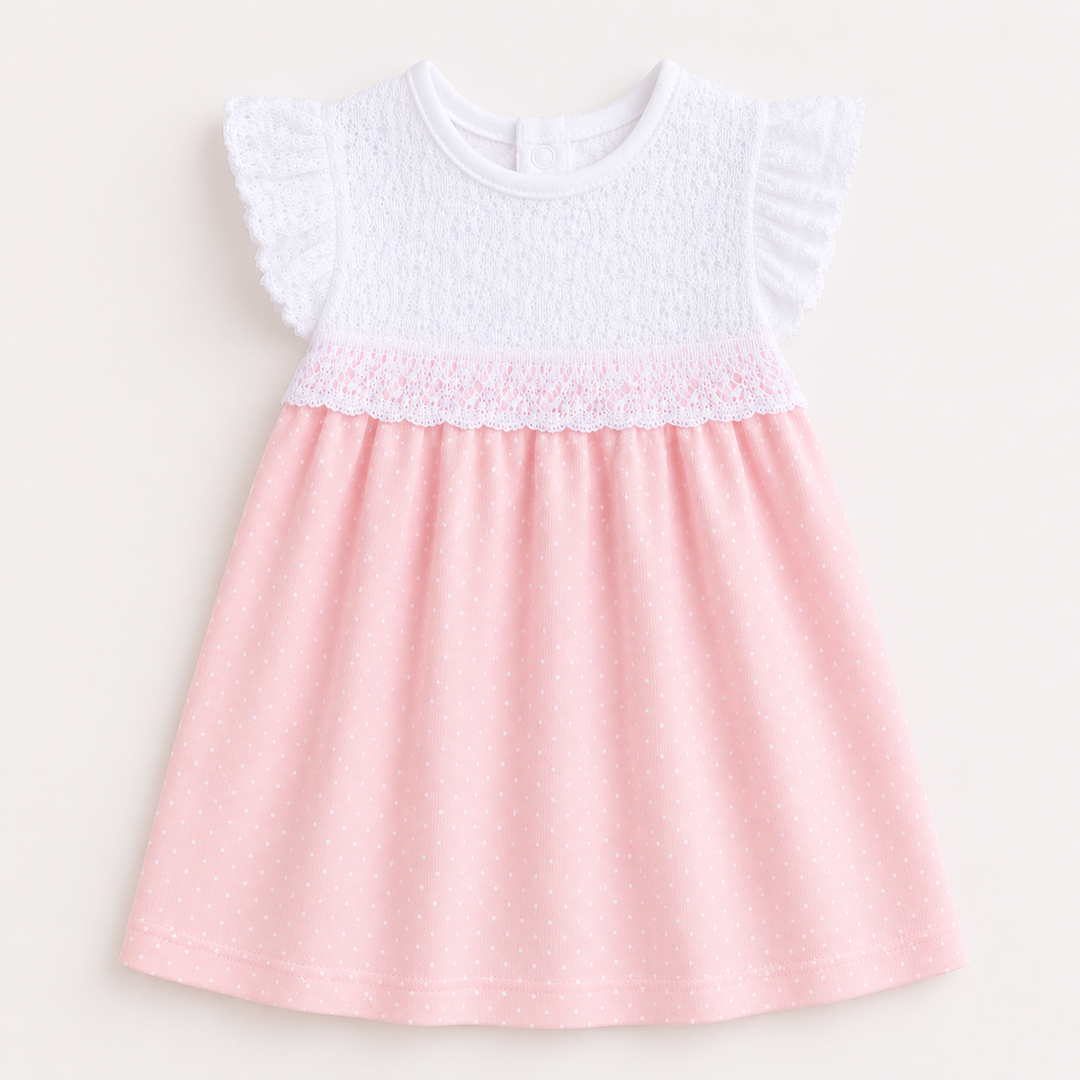 Pink and White Knit Top Dress