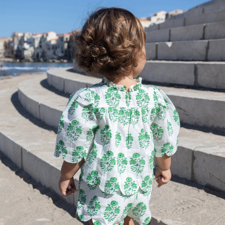Baby Girls Misha Scallop 2-Piece Set - Green Strawflower