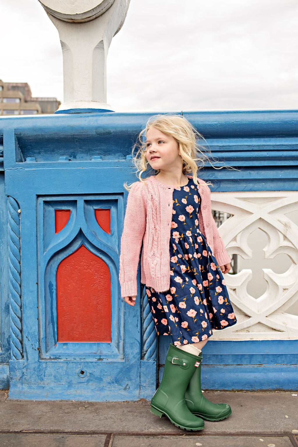 Girls Cable Constance Sweater - Dusty Rose