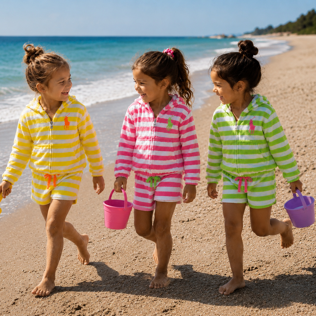 Girls Stripe Terry Coverup