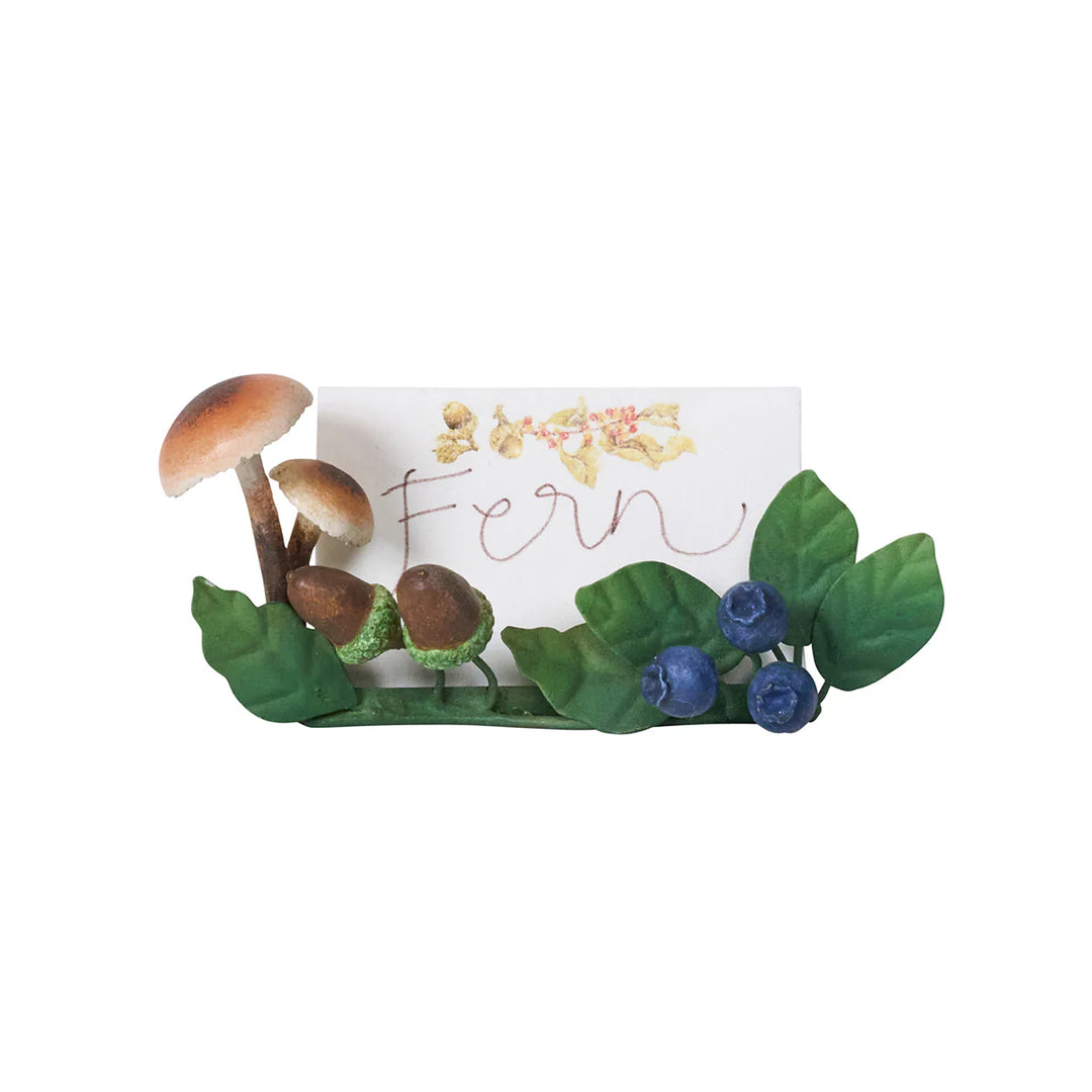 Forest Walk Mushroom &amp; Acorn Place Card Holder Set/4 - Multi