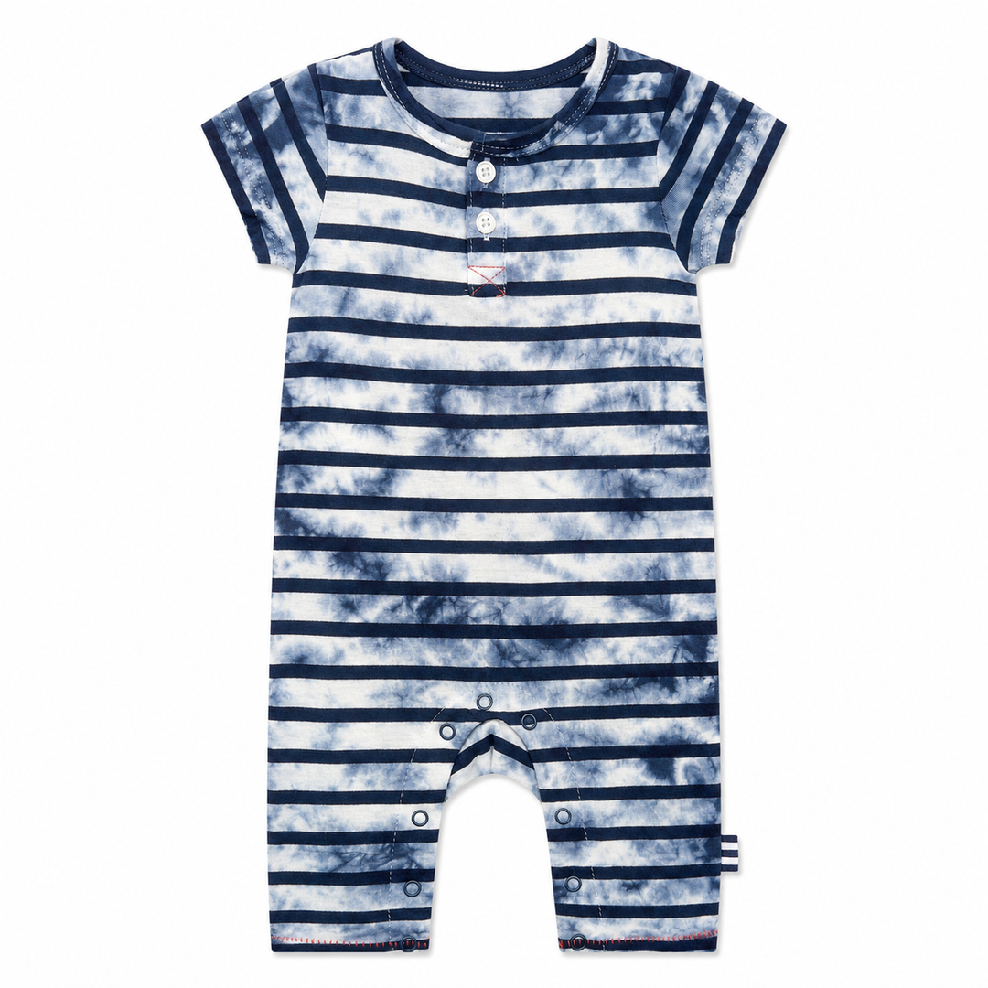 Navy Stripe Tie-Dye Long Pant Onesie