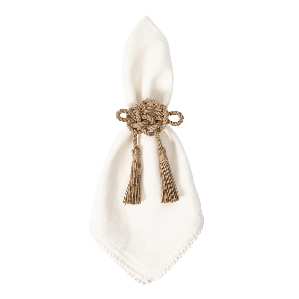 Mystic Knot Napkin Ring Set/4 - Taupe
