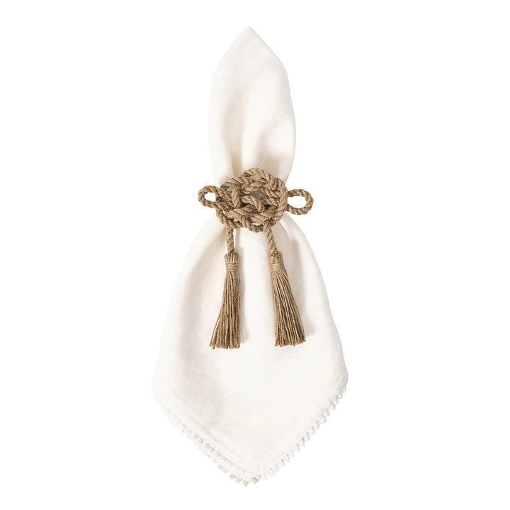 Mystic Knot Napkin Ring Set/4 - Taupe