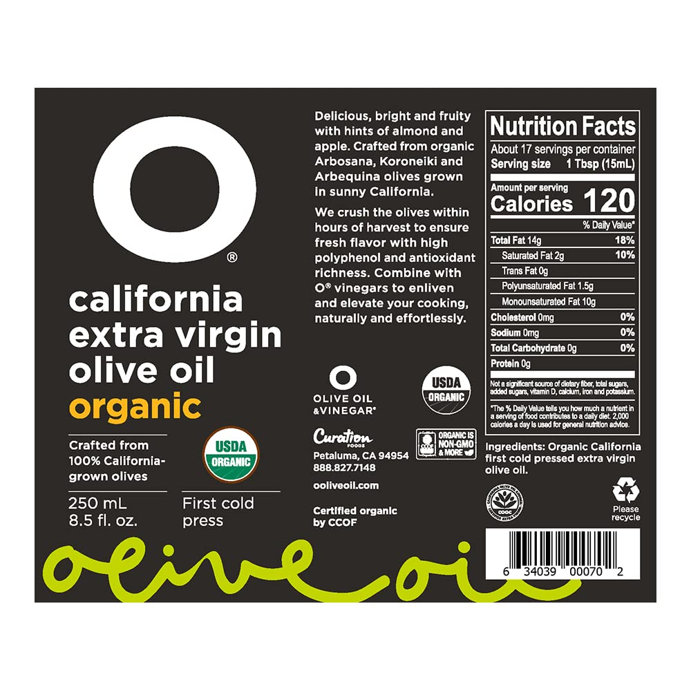 O California Organic Extra Virgin Olive Oil