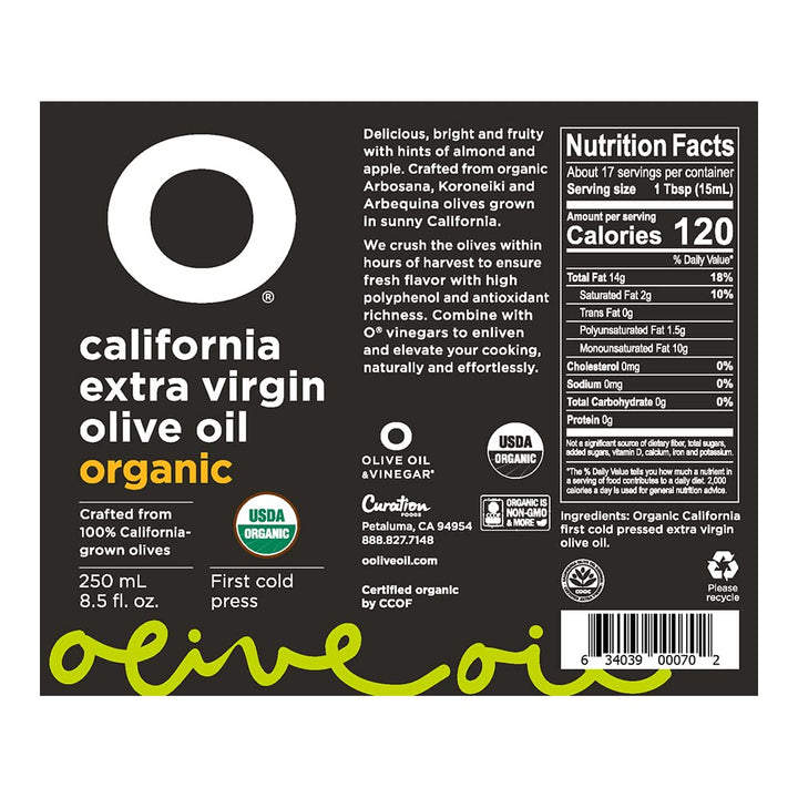 O California Organic Extra Virgin Olive Oil