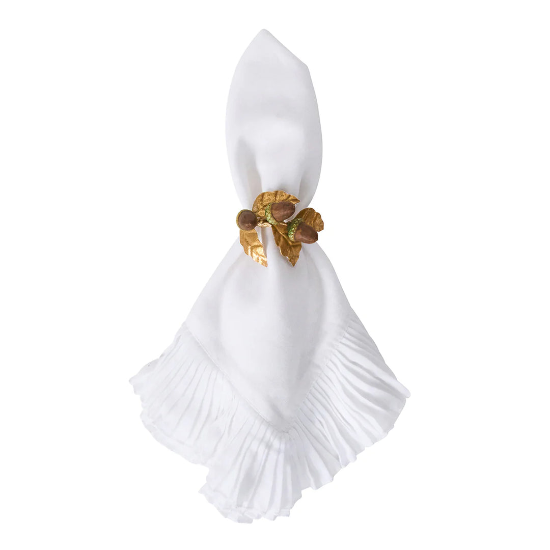 Forest Walk Acorn Napkin Ring Set/4 - Multi