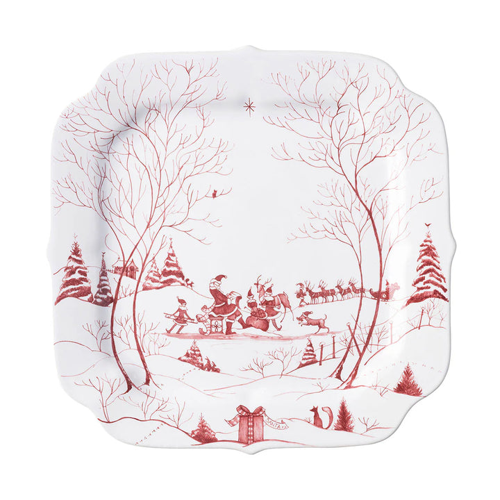 Country Estate Winter Frolic 12" Cookie Tray - Ruby