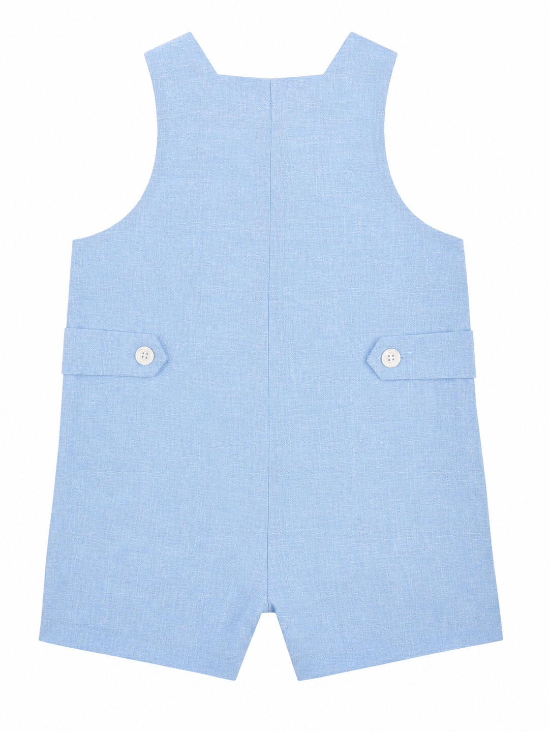 Sky Linen Short John John With Tab