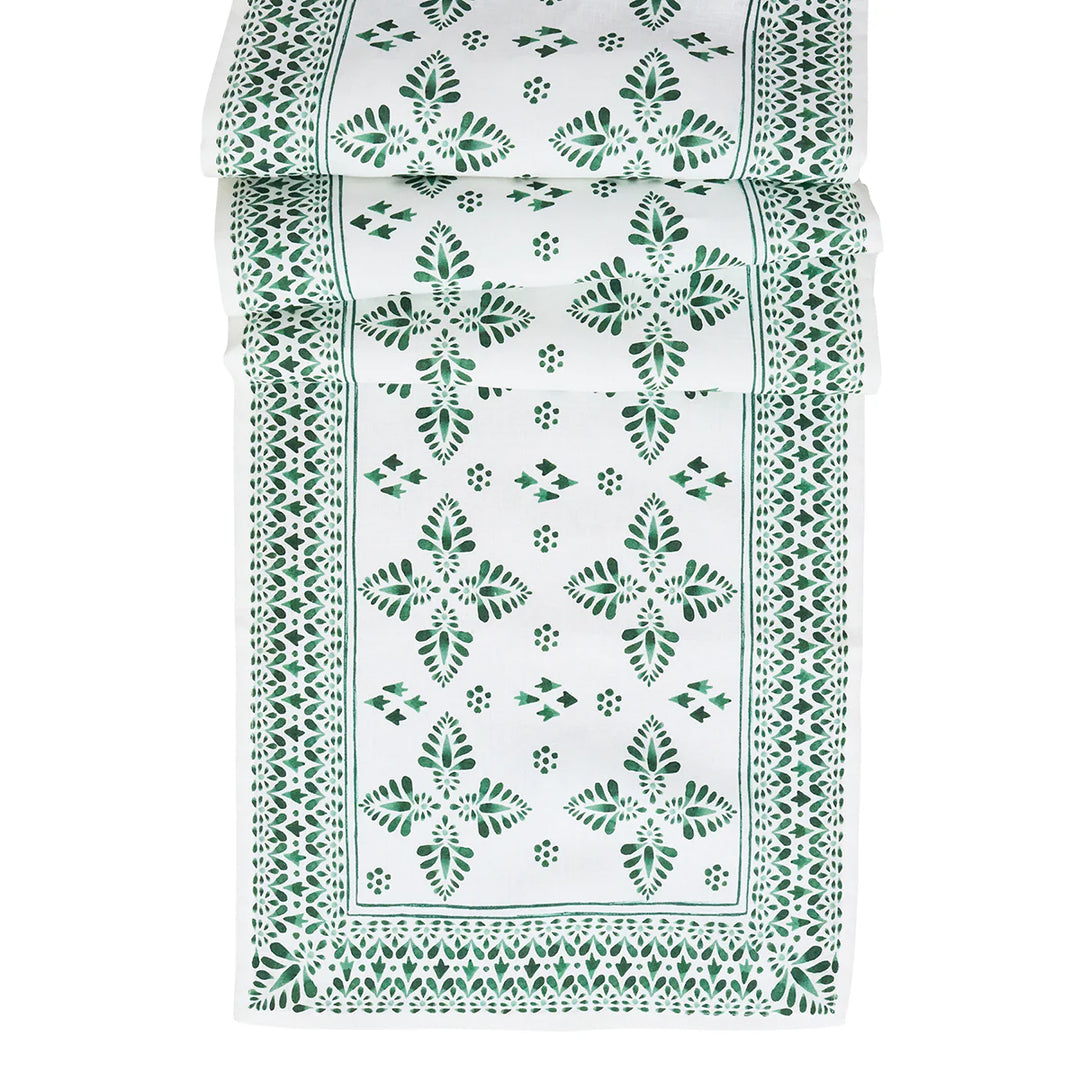 Iberian Border 18" x 90" Runner - Evergreen