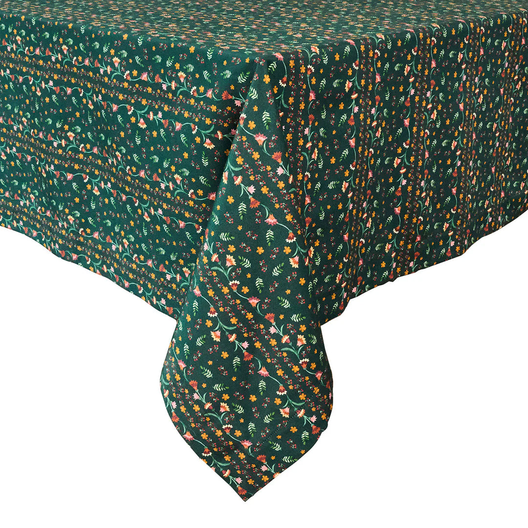 Klara Floral 60" x 120" Tablecloth - Evergreen