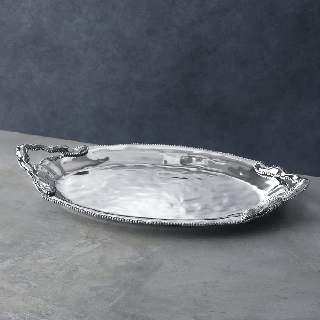 Pearl Denisse Oval Tray With Handles