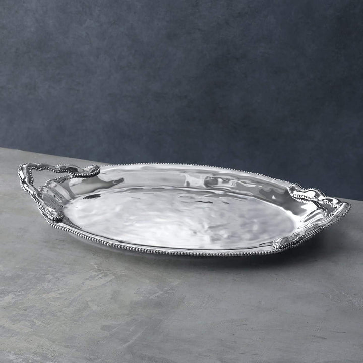 Pearl Denisse Oval Tray With Handles