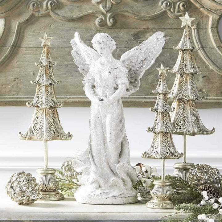 Champagne Christmas Trees On Spindle Base