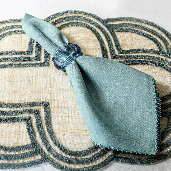 Berry Scallop Napkin Set/4 - Light Blue