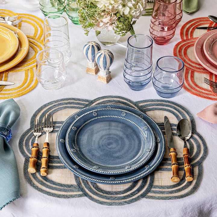 Berry & Thread Melamine Dessert/Salad Plate Set/4 - Ocean