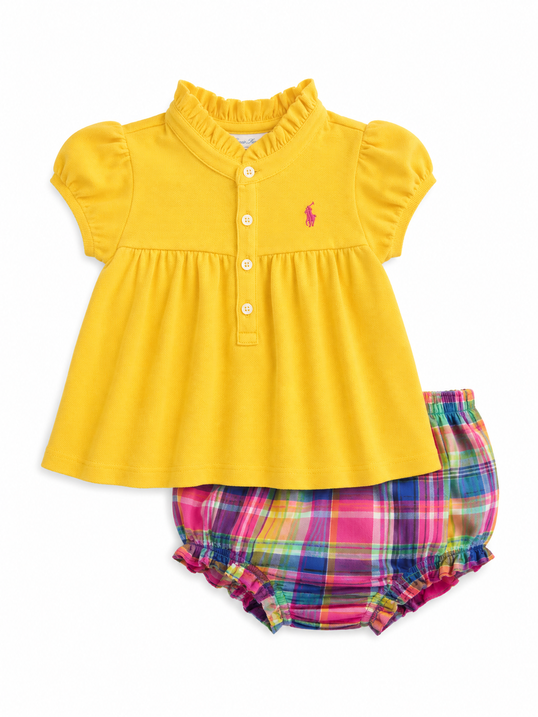 Yellow & Spring Plaid Bloomer Set