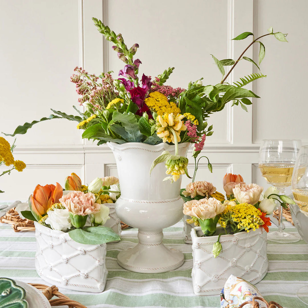Berry &amp; Thread Petite Parterre Garden Half Circle Vase - Whitewash