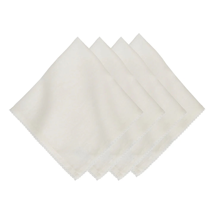 Berry Scallop Napkin Set/4 - White