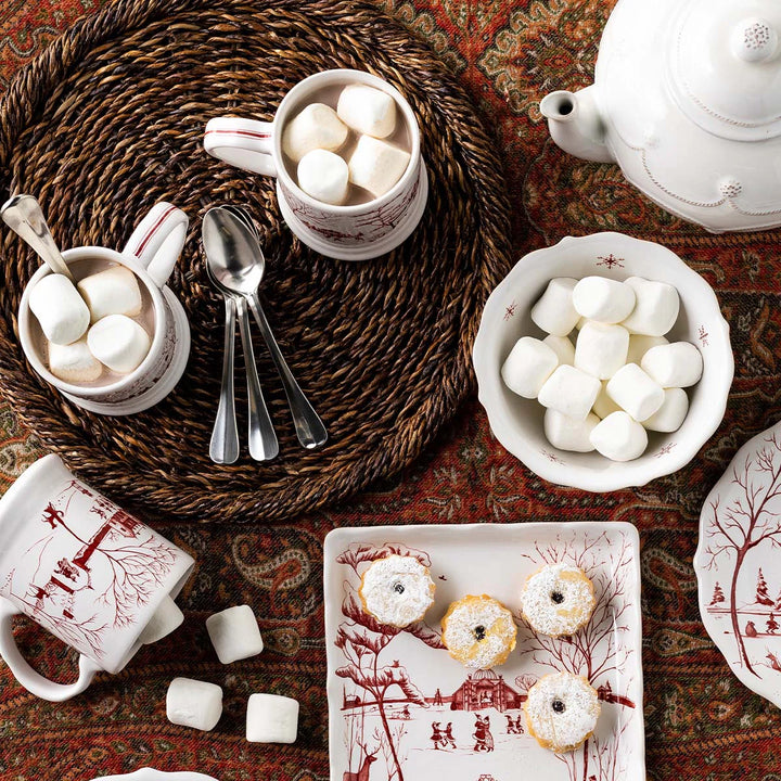 Country Estate Winter Frolic Cereal/Ice Cream Bowl - Ruby