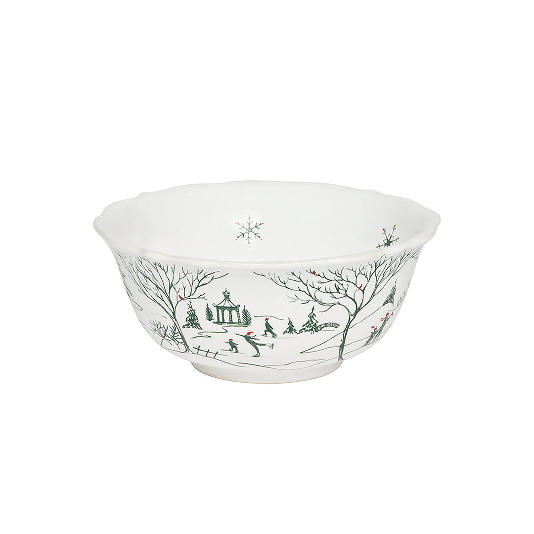 Country Estate Winter Frolic Cereal/Ice Cream Bowl - Evergreen