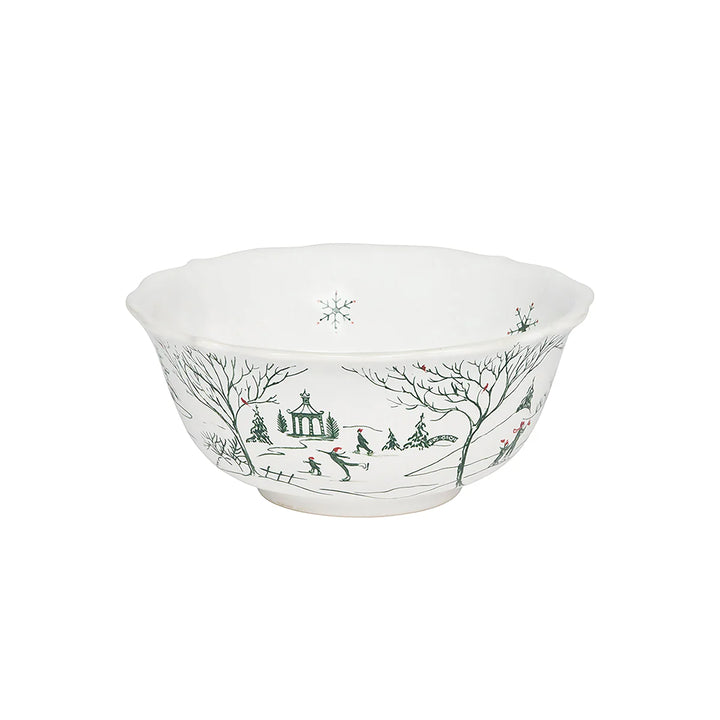 Country Estate Winter Frolic Cereal/Ice Cream Bowl - Evergreen