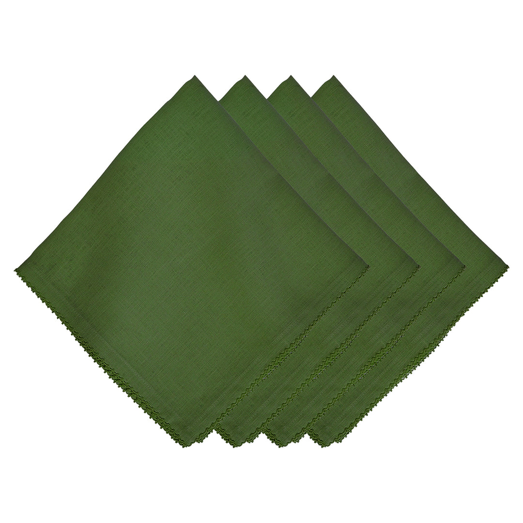 Berry Scallop Napkin Set/4 - Evergreen