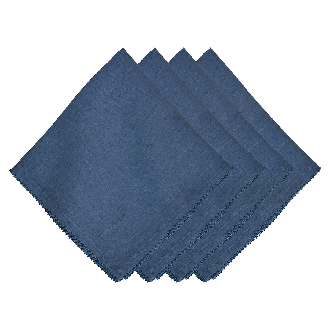 Berry Scallop Napkin Set/4 - Navy