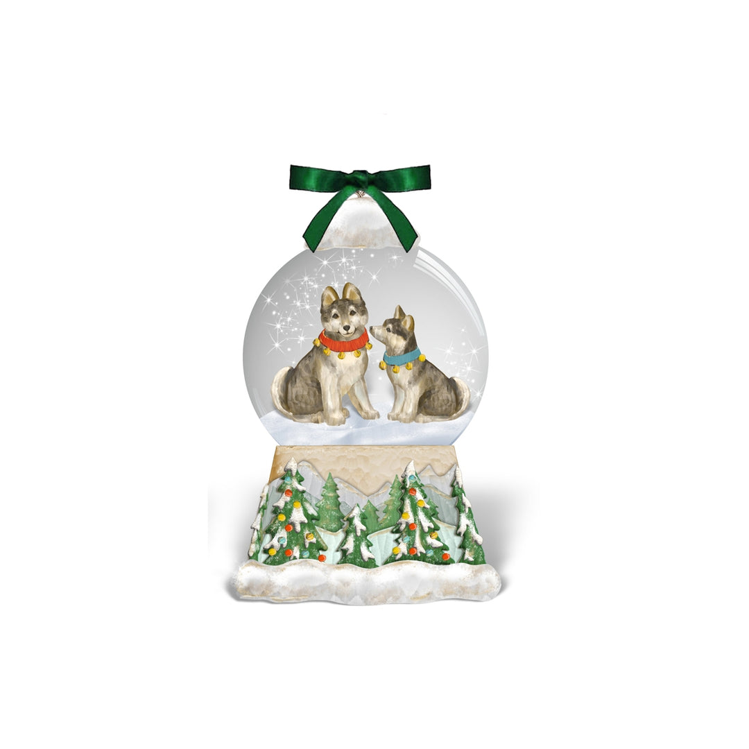 Berry &amp; Thread North Pole Husky Snow Globe Place Card Holder