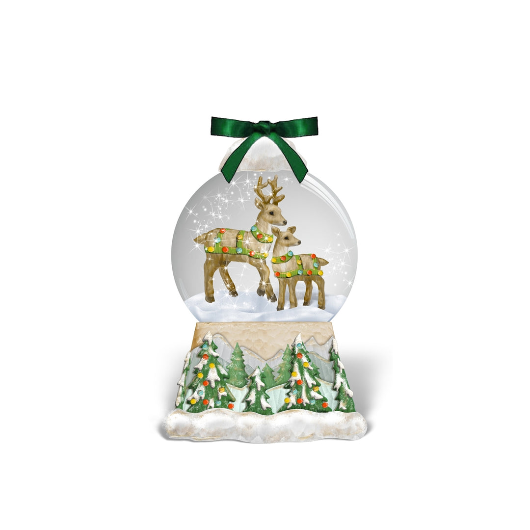 Berry &amp; Thread North Pole Reindeer Snow Globe Place Card Holder