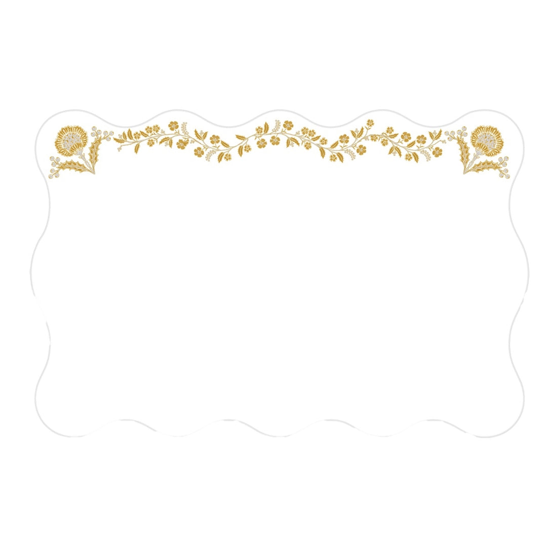 Berry &amp; Thread Thistle Place Card Set/12 - Gold/Silver