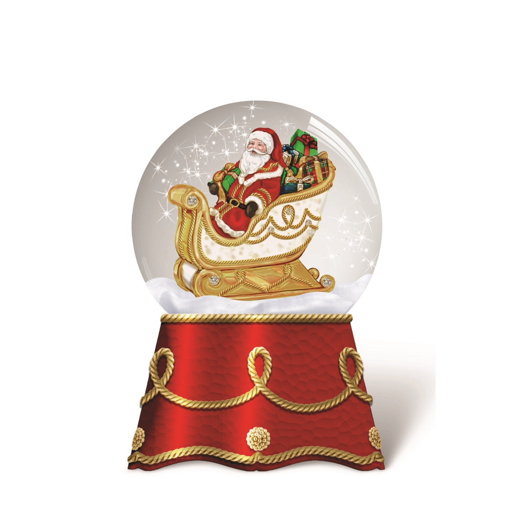 Berry &amp; Thread North Pole Santa in Sleigh Snow Globe