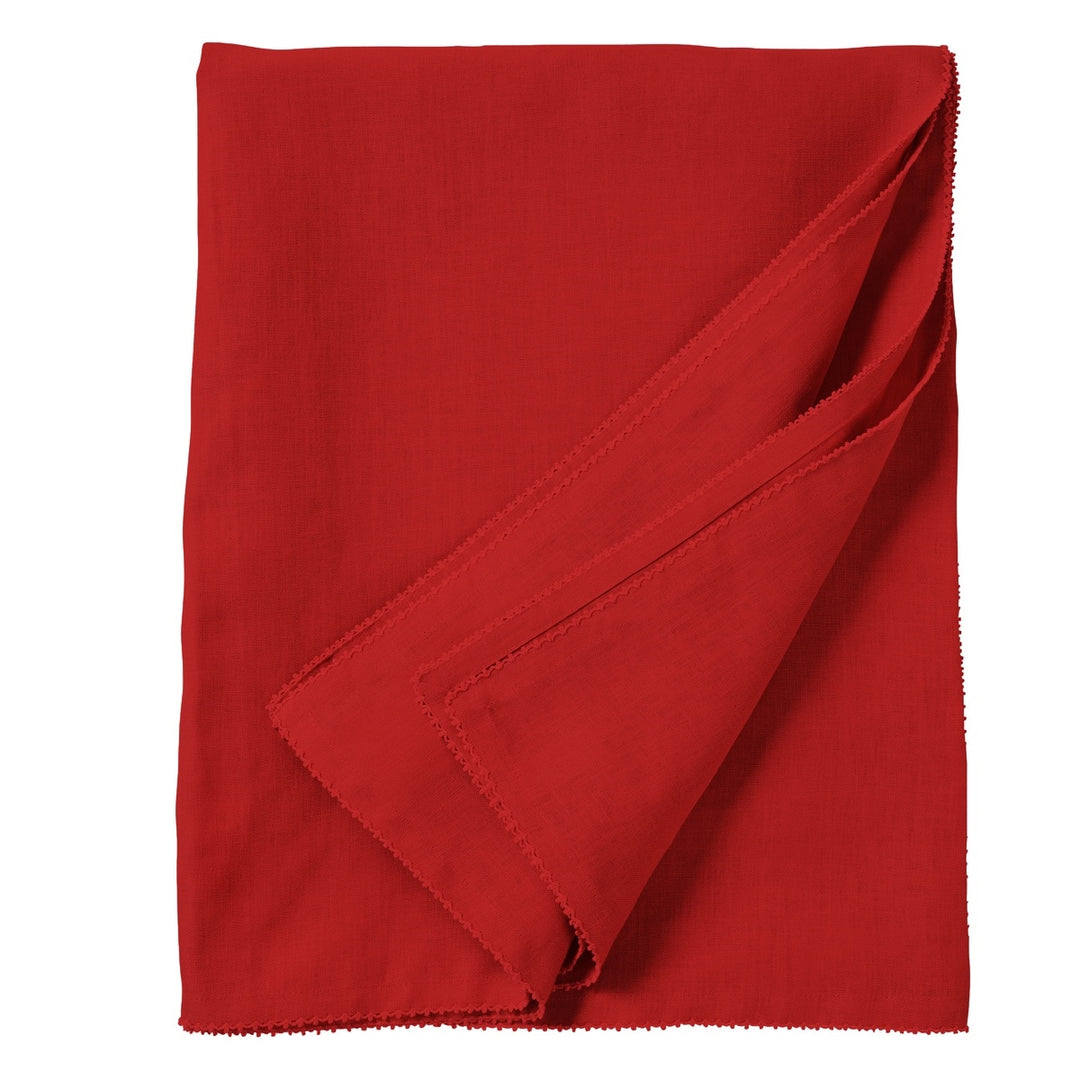 Berry Scallop 60" x 120" Tablecloth - Ruby