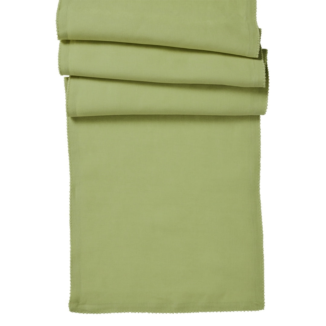 Berry Scallop 18" x 90" Table Runner - Sage