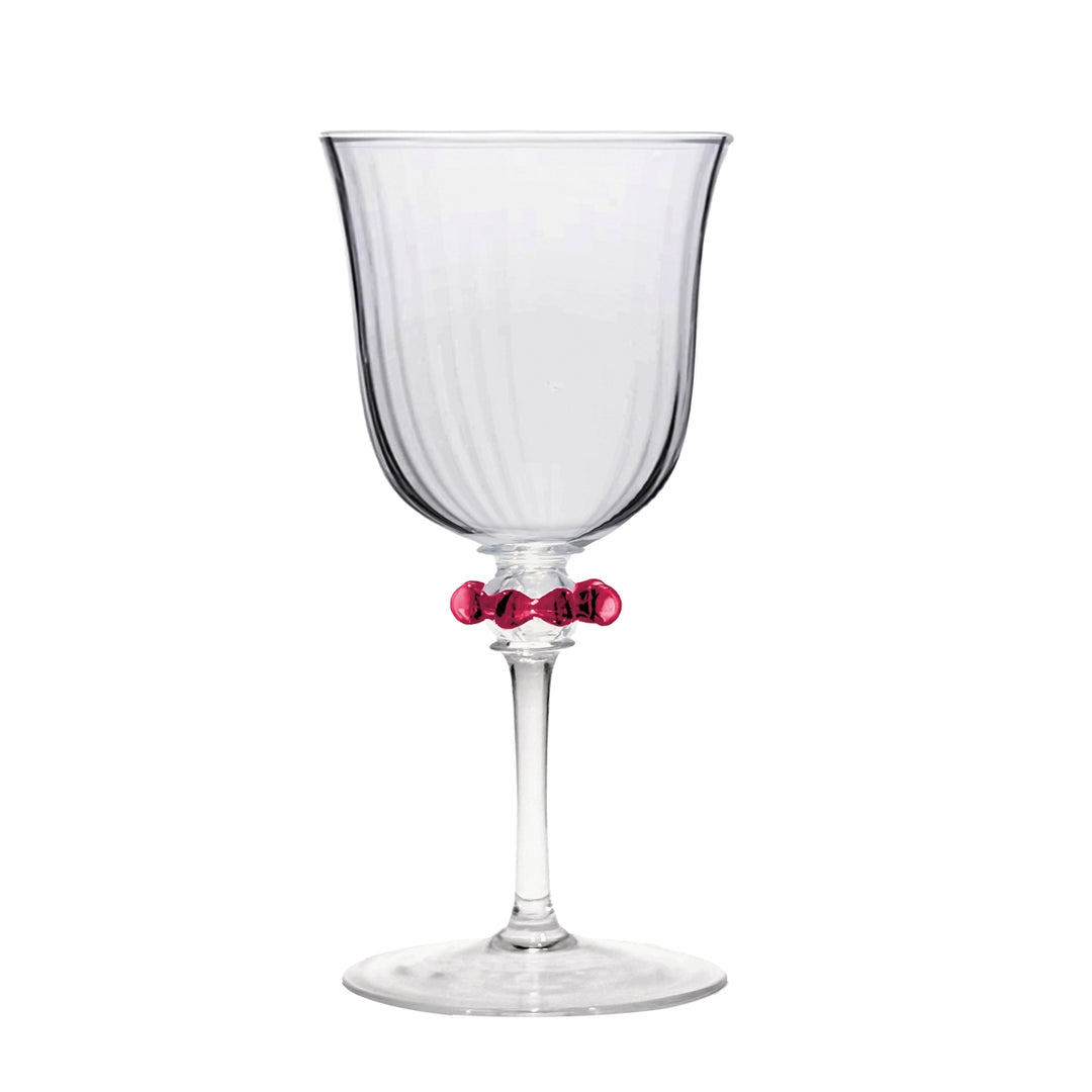 Nell Ruffle Wine Glass - Ruby
