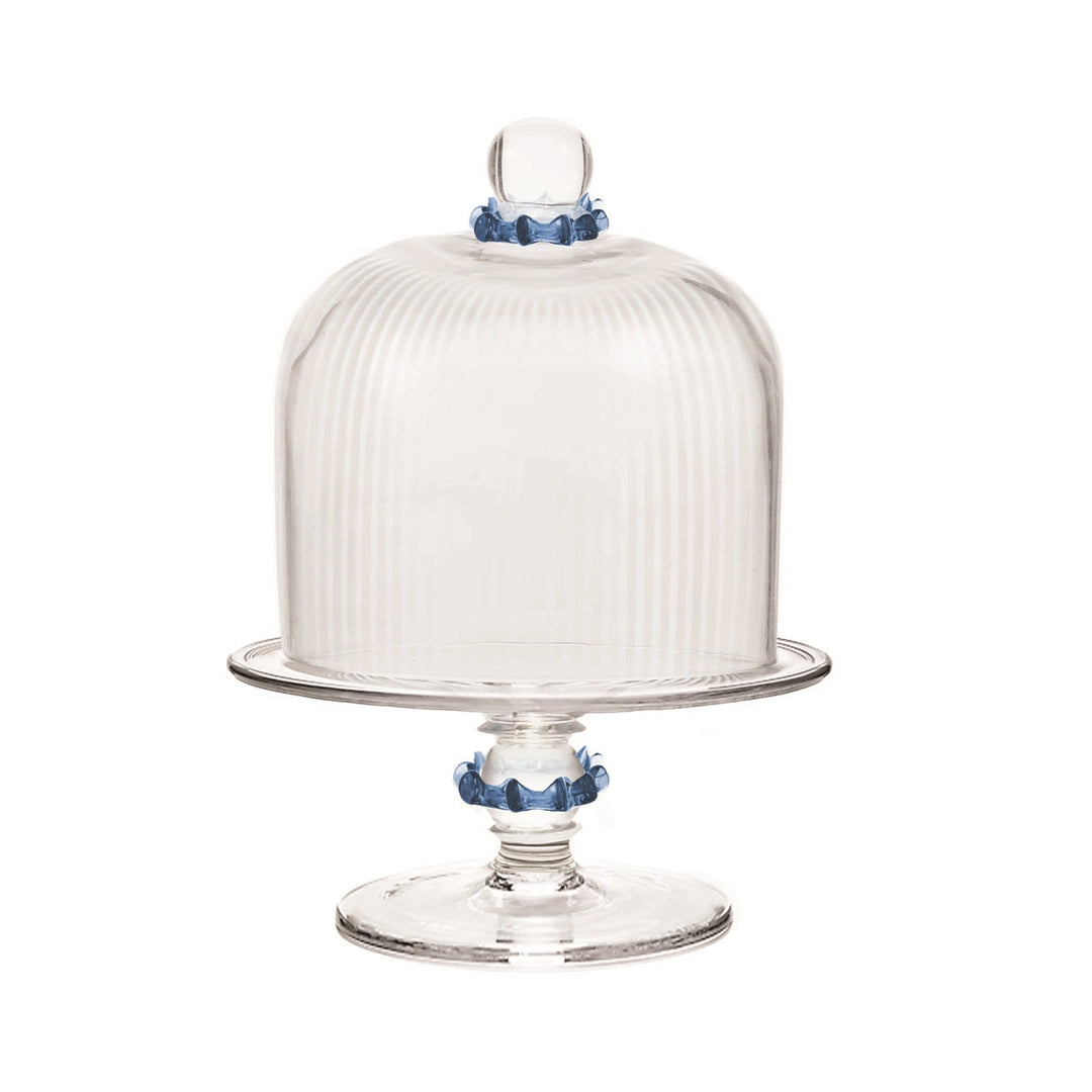 Nell Ruffle Petite Cake Dome &amp; Stand Set - Chambray