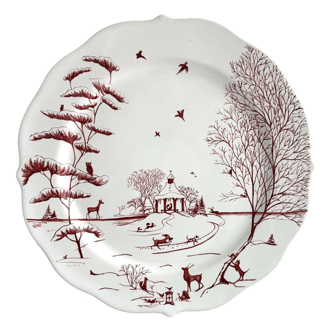 Country Estate Winter Frolic Charger/Platter - Ruby
