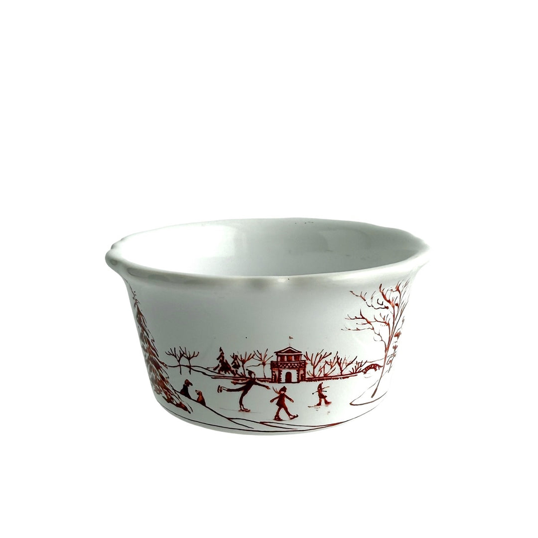 Country Estate Winter Frolic Ramekin - Ruby
