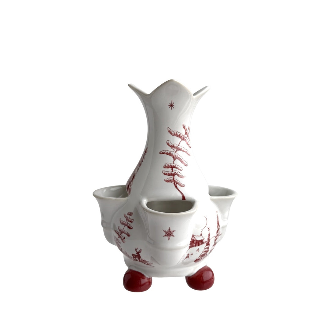 Country Estate Winter Frolic 6" Tulipiere Vase - Ruby