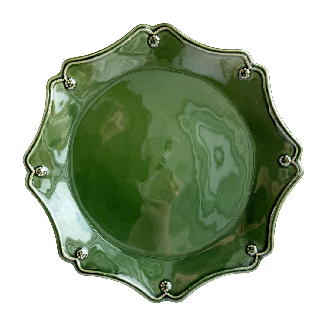 Berry &amp; Thread Scalloped Charger/Platter - Basil