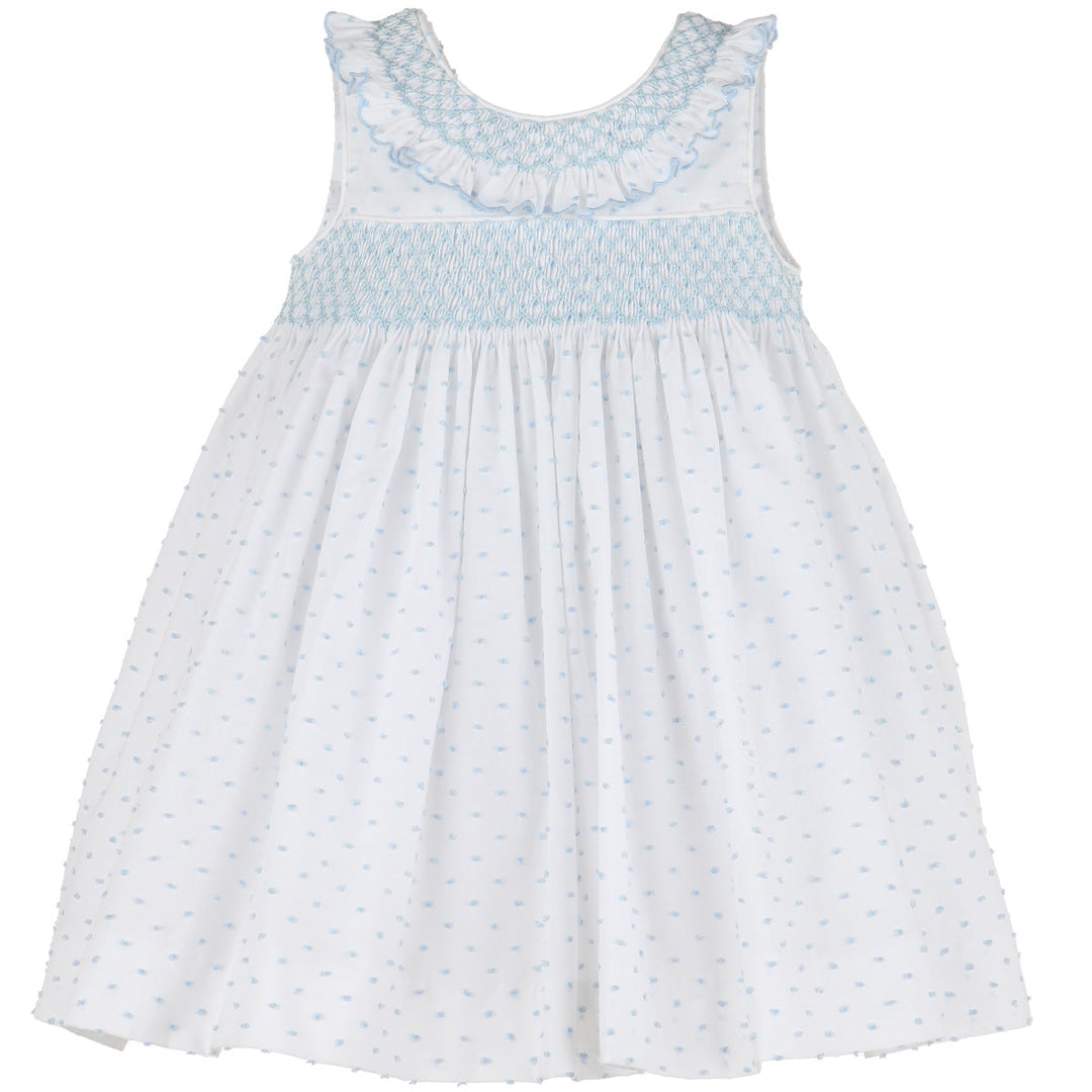 Blue Swiss Dot Smocked Dress