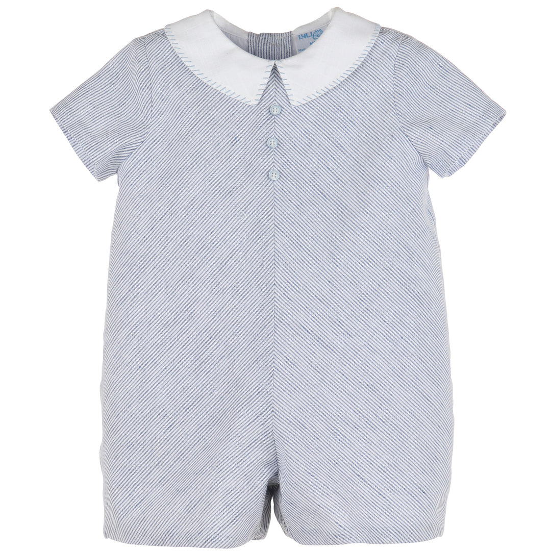 Navy Diagonal Pinstripe Romper