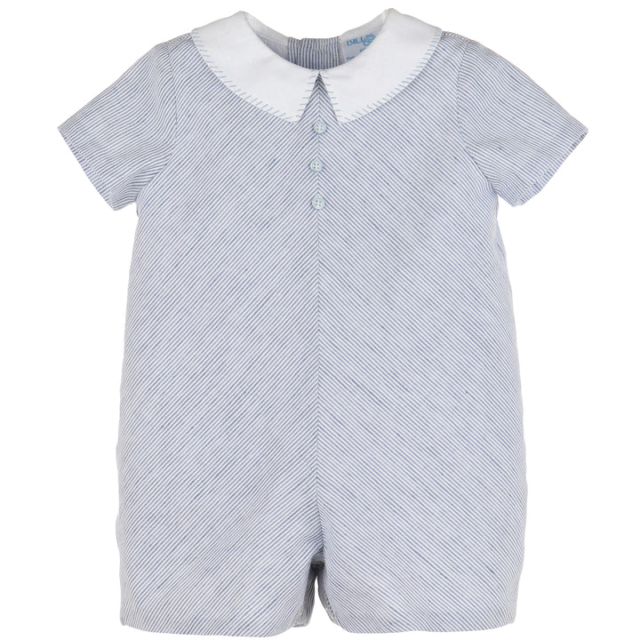 Navy Diagonal Pinstripe Romper