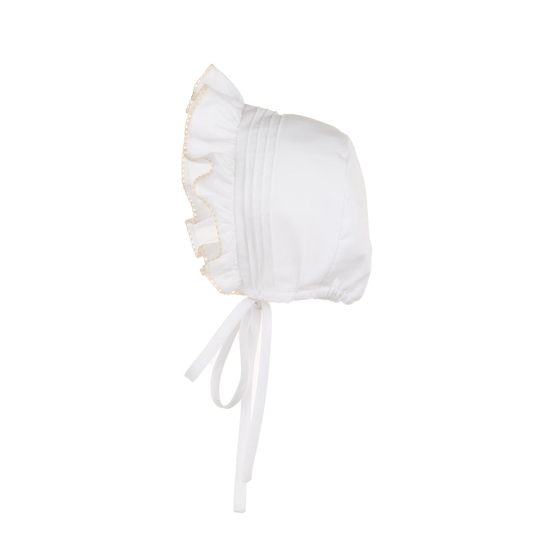 White w/ Beige Sweet Smock Dress