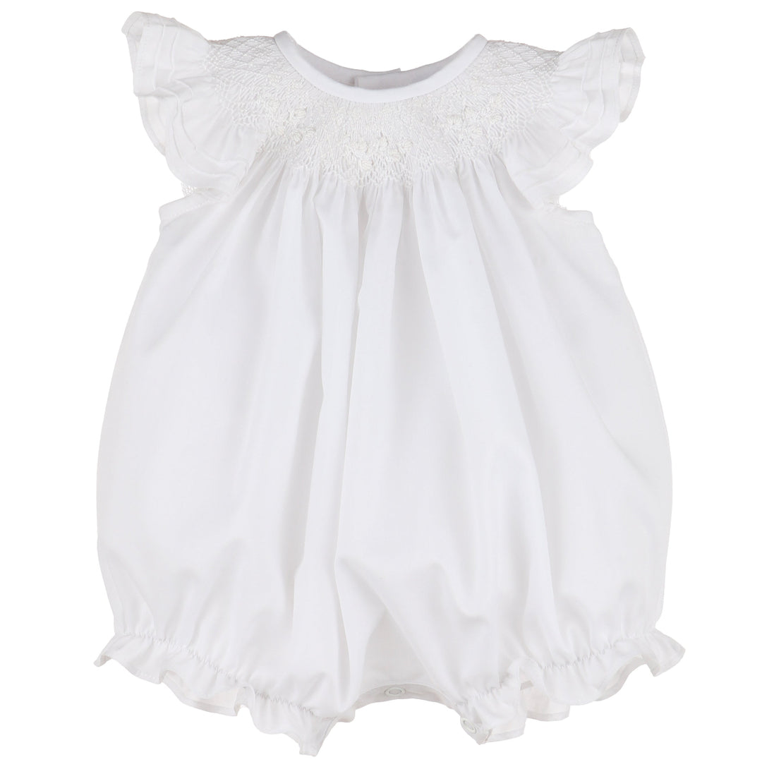 White Color Combo Smock Bubble