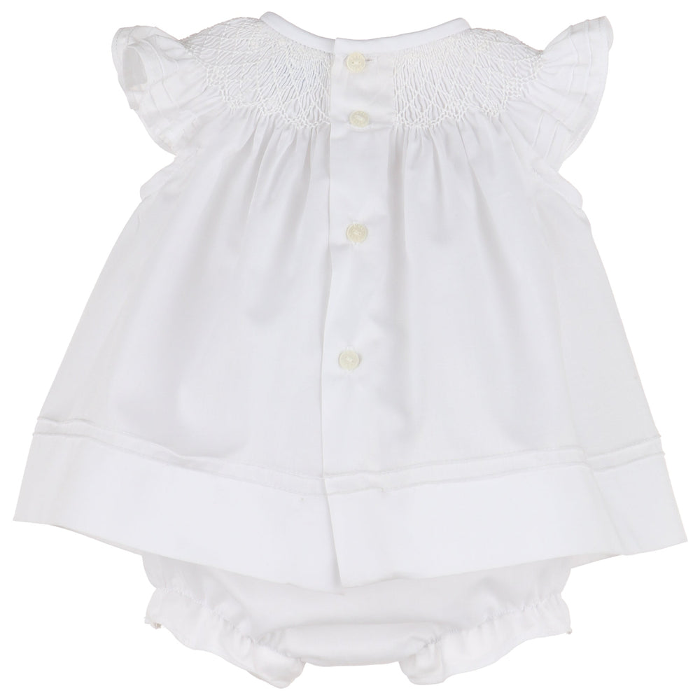 White Color Combo Smock Bishop