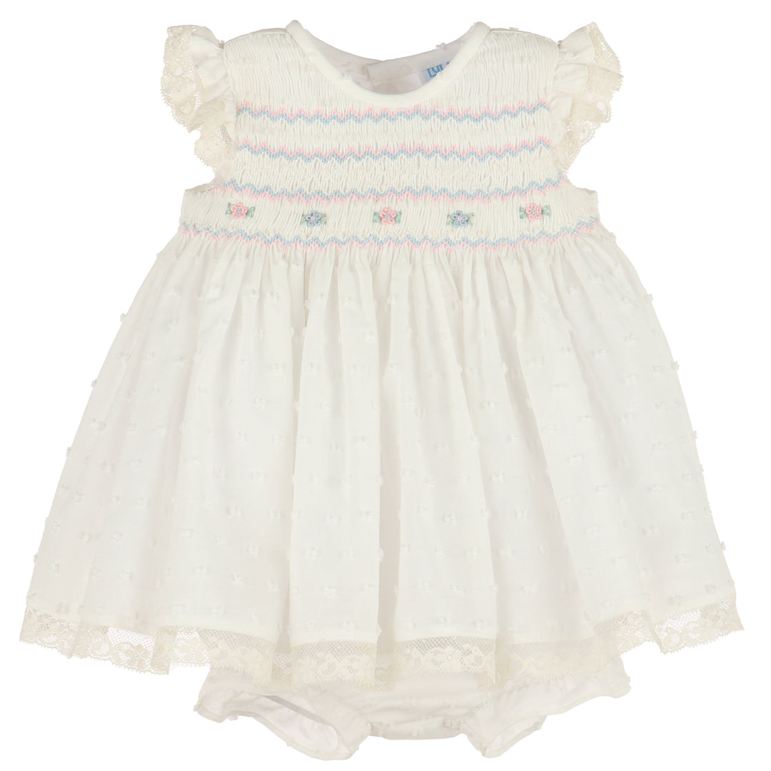 Ivory Swiss Floral Lace Dress