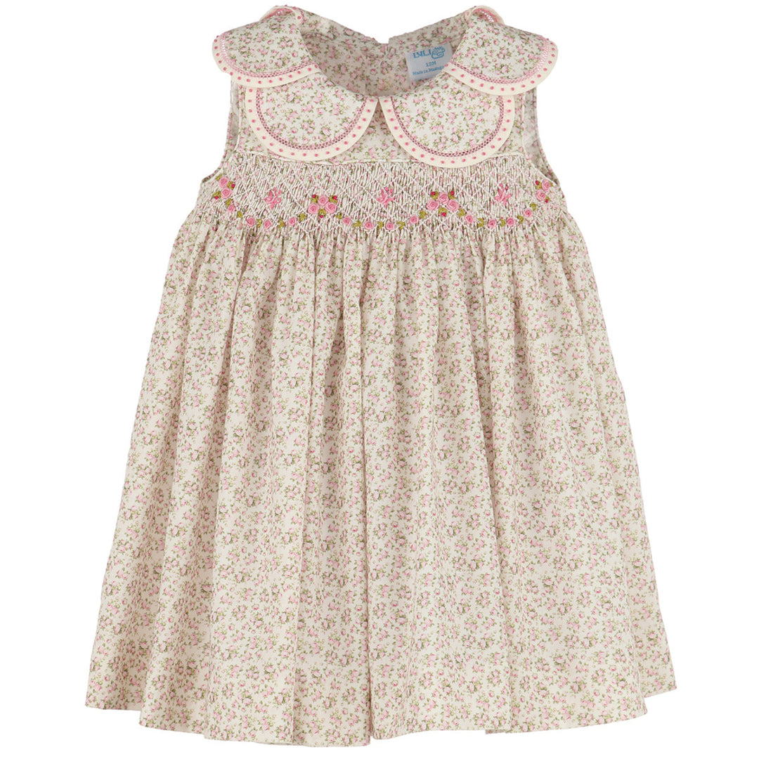 Smocked Pink Liberty Tea Roses Petal Dress