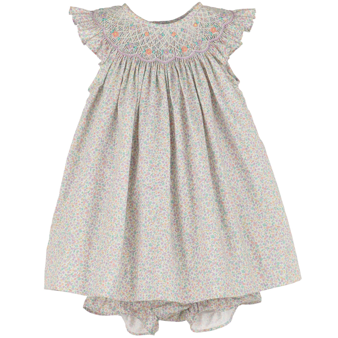 Lilac Floral Print Smock Bishop